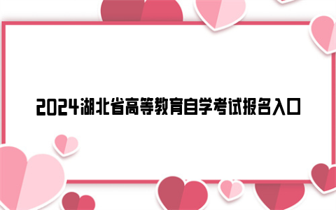 2024湖北省高等教育自学考试报名入口