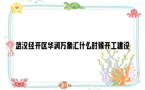 武汉经开区华润万象汇什么时候开工建设