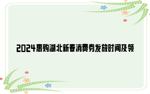 2024惠购湖北新春消费券发放时间及领取攻略