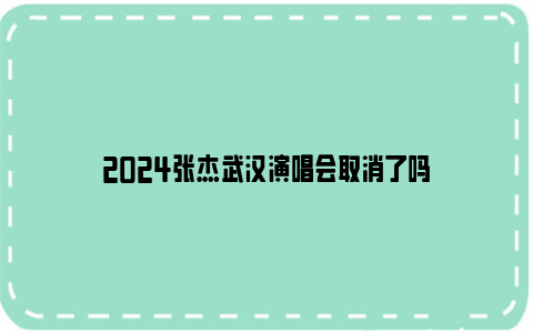 2024张杰武汉演唱会取消了吗