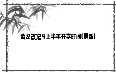 武汉2024上半年开学时间（最新）