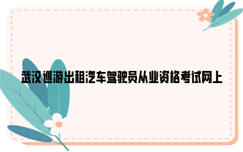 武汉巡游出租汽车驾驶员从业资格考试网上报名入口 报名流程