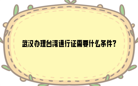 武汉办理台湾通行证需要什么条件？