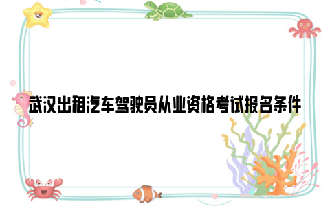 武汉出租汽车驾驶员从业资格考试报名条件及考试科目