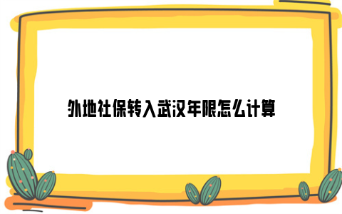 外地社保转入武汉年限怎么计算