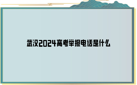 武汉2024高考举报电话是什么