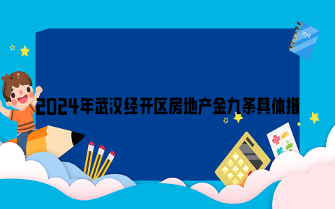 2024年武汉经开区房地产金九条具体措施