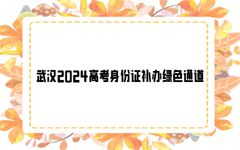 武汉2024高考身份证补办绿色通道