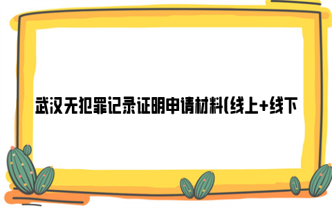 武汉无犯罪记录证明申请材料（线上 线下）