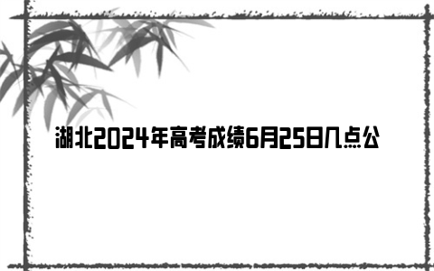 湖北2024年高考成绩6月25日几点公布？