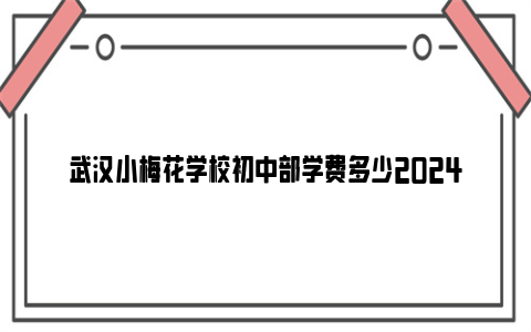 武汉小梅花学校初中部学费多少2024