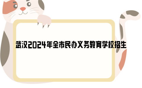 武汉2024年全市民办义务教育学校招生网上报名办法