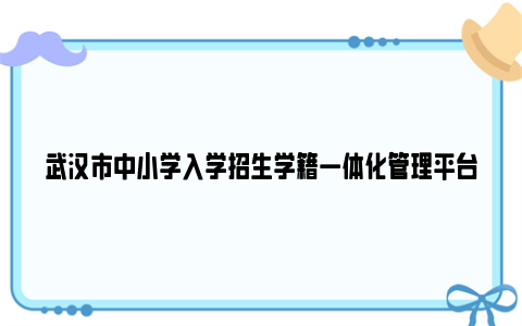 武汉市中小学入学招生学籍一体化管理平台民办小学报名入口