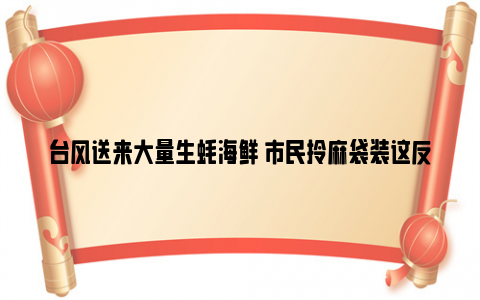 台风送来大量生蚝海鲜 市民拎麻袋装这反映了哪些社会现象？