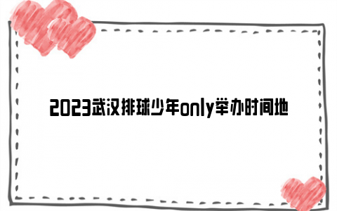 2023武汉排球少年only举办时间地点及门票