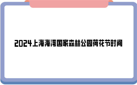 2024上海海湾国家森林公园荷花节时间