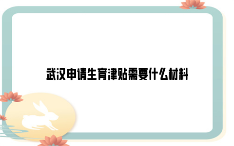 武汉申请生育津贴需要什么材料