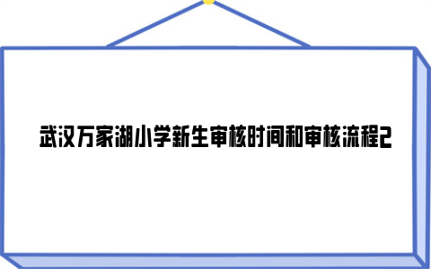 武汉万家湖小学新生审核时间和审核流程2024