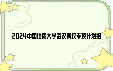 2024中国地质大学武汉高校专项计划招生简章(招生专业 招生计划)