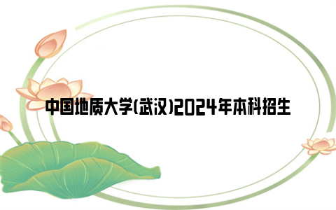 中国地质大学(武汉)2024年本科招生专业及选科要求一览表