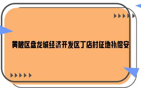 黄陂区盘龙城经济开发区丁店村征地补偿安置方案2024