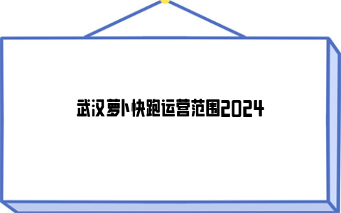 武汉萝卜快跑运营范围2024