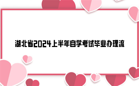 湖北省2024上半年自学考试毕业办理流程