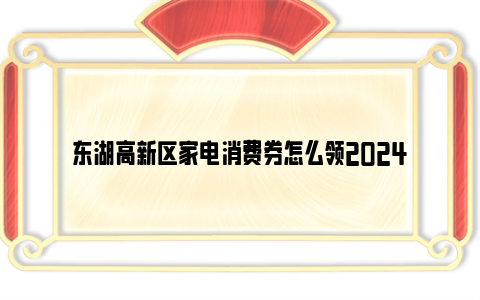 东湖高新区家电消费券怎么领2024