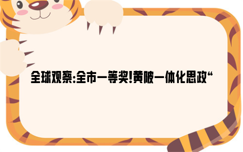 全球观察：全市一等奖！黄陂一体化思政“结硕果”