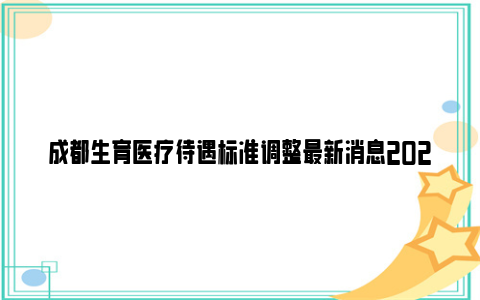 成都生育医疗待遇标准调整最新消息2024