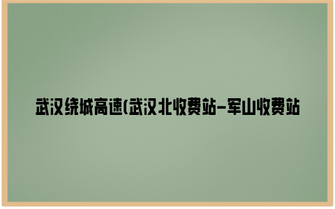 武汉绕城高速(武汉北收费站-军山收费站)交通管制通知