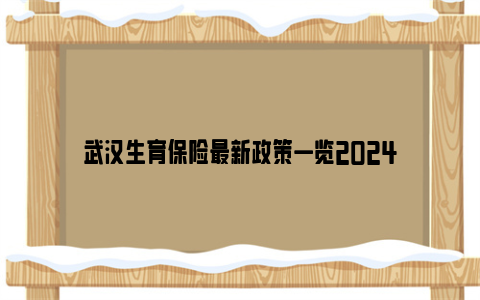 武汉生育保险最新政策一览2024