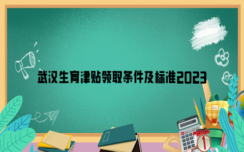 武汉生育津贴领取条件及标准2023